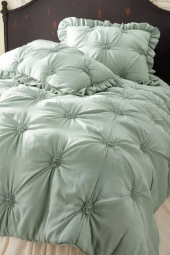Soft Surroundings Bedding|Bedding Collections|Lombardi Smocked Coverlet I SeaMoss