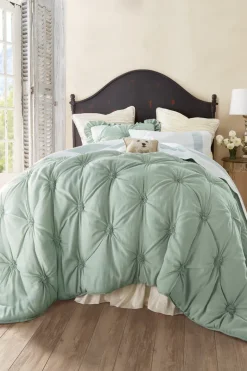 Soft Surroundings Bedding|Bedding Collections|Lombardi Smocked Coverlet I SeaMoss