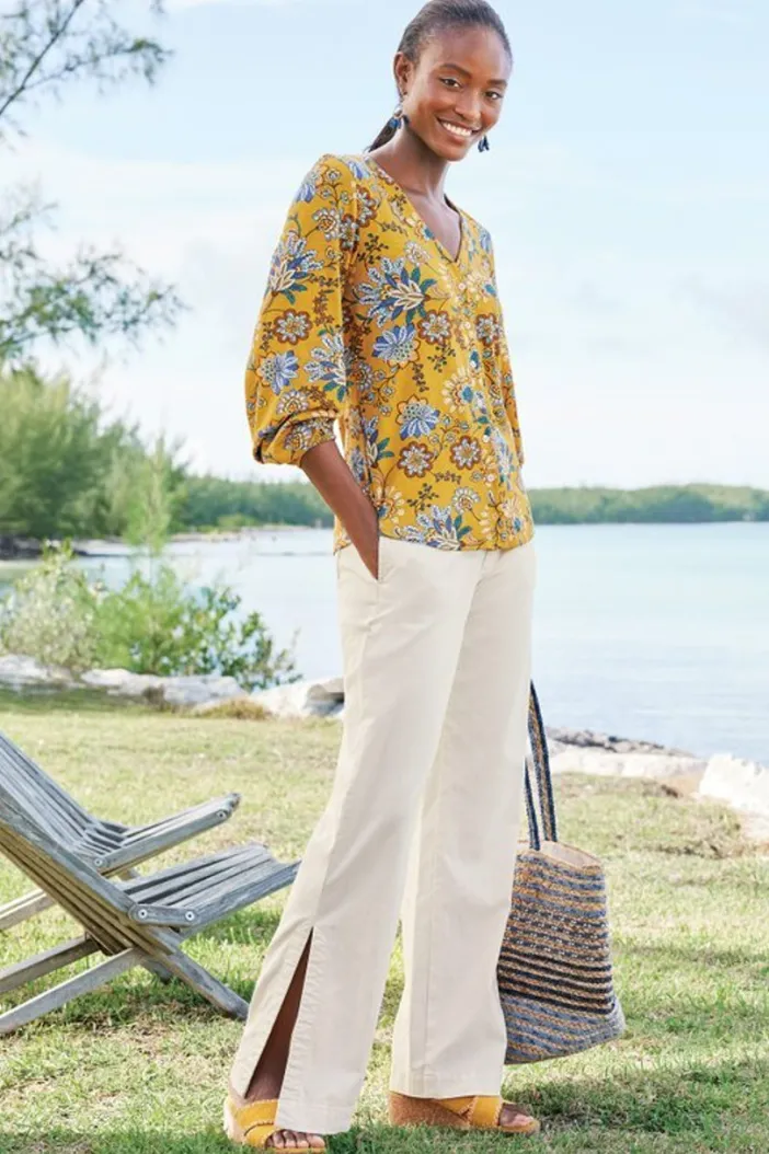Soft Surroundings Tops|Lorna Button Front Top