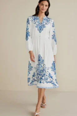 Soft Surroundings Dresses|Louise Midi Dress PerissaScarf