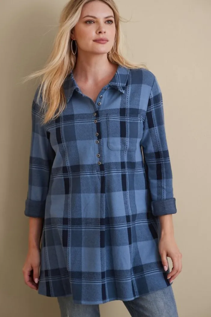 Soft Surroundings Tops|Mad About Plaid Top