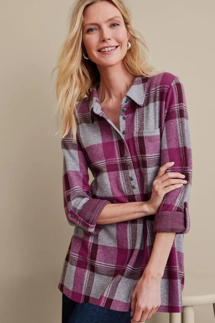 Soft Surroundings Tops|Mad About Plaid Top
