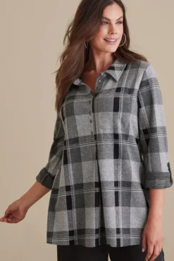 Soft Surroundings Tops|Mad About Plaid Top