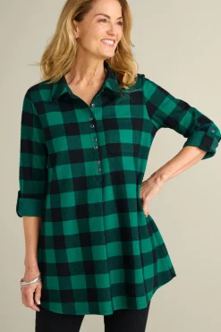 Soft Surroundings Tops|Tunics & Leggings|Mad About Plaid Tunic