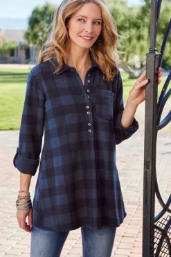 Soft Surroundings Tops|Tunics & Leggings|Mad About Plaid Tunic
