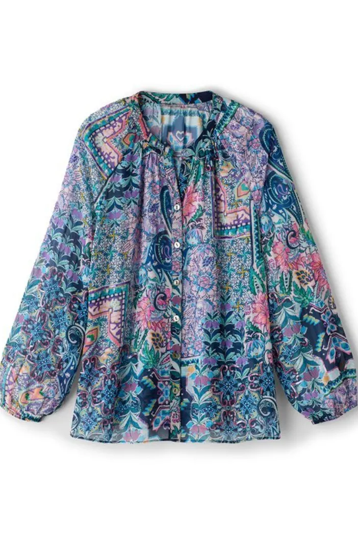 Soft Surroundings Tops|Maisie Long Sleeve Top SafiTapestry