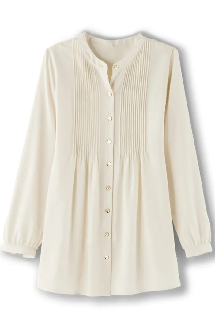 Soft Surroundings Tops|Makara Button Tunic IvoryPearl
