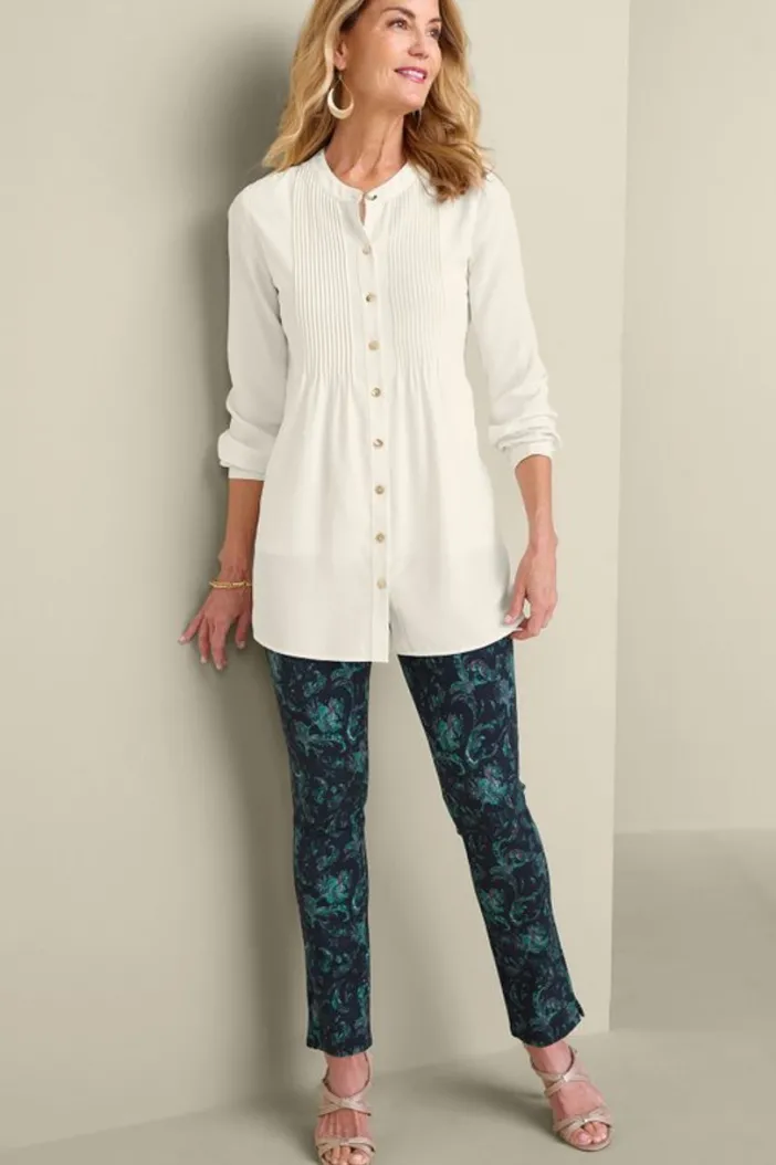 Soft Surroundings Tops|Makara Button Tunic IvoryPearl