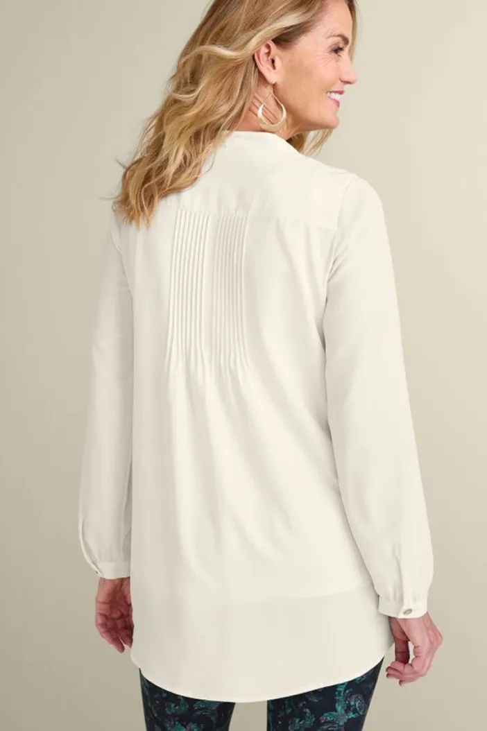 Soft Surroundings Tops|Makara Button Tunic IvoryPearl