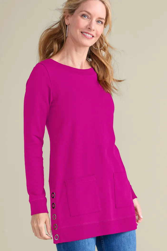 Soft Surroundings Tops|Make It Snappy Pullover