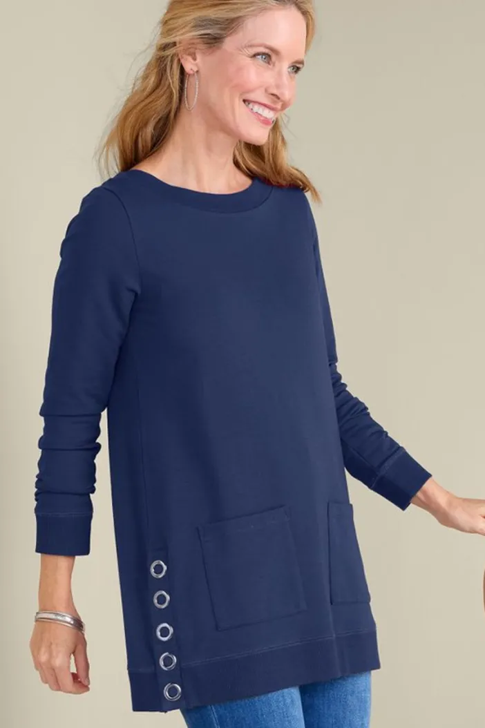 Soft Surroundings Tops|Make It Snappy Pullover