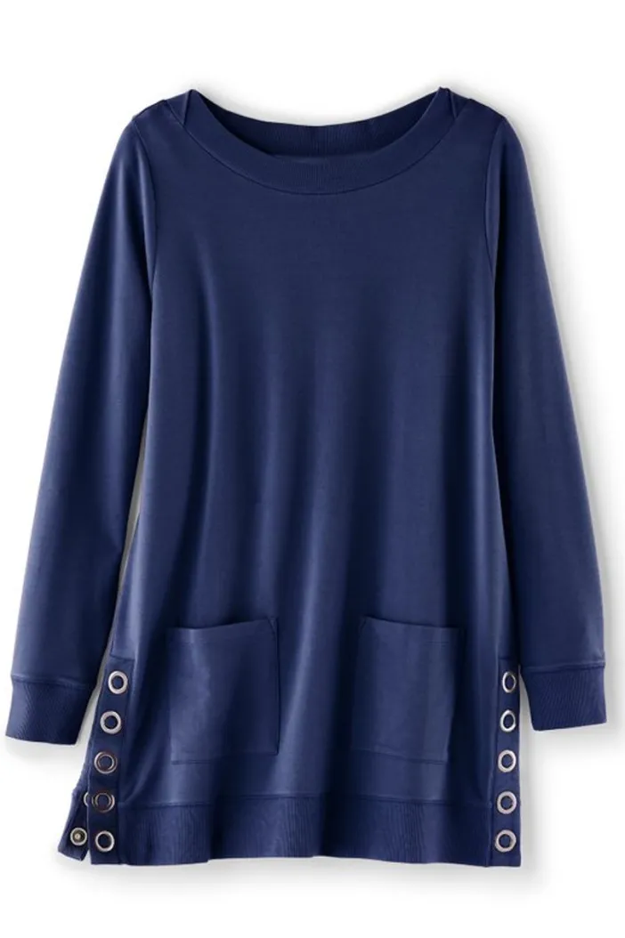 Soft Surroundings Tops|Make It Snappy Pullover