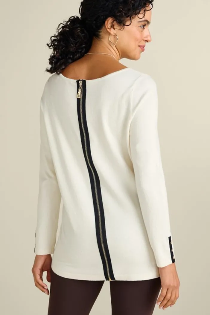 Soft Surroundings Tops|Sweaters & Cardigans|Margulies Tunic Sweater IvoryPearl