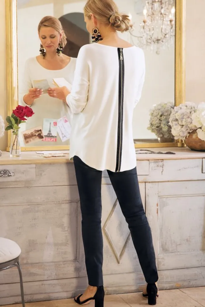 Soft Surroundings Tops|Sweaters & Cardigans|Margulies Tunic Sweater IvoryPearl