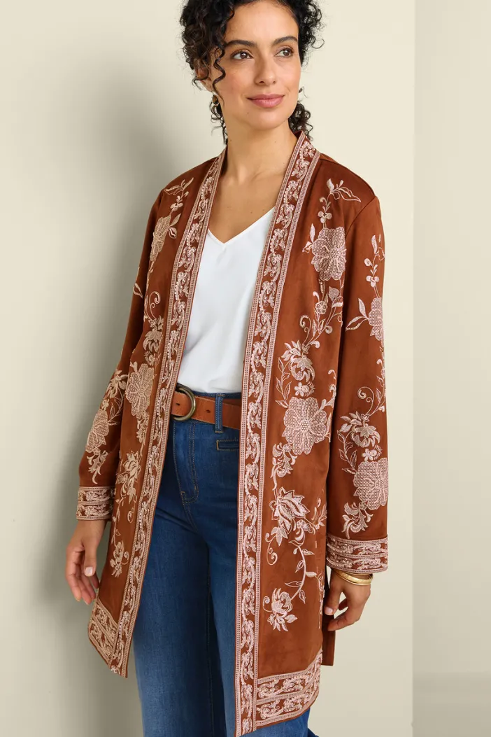 Soft Surroundings Toppers|Jackets & Coats|Marienne Faux Suede Jacket Auburn