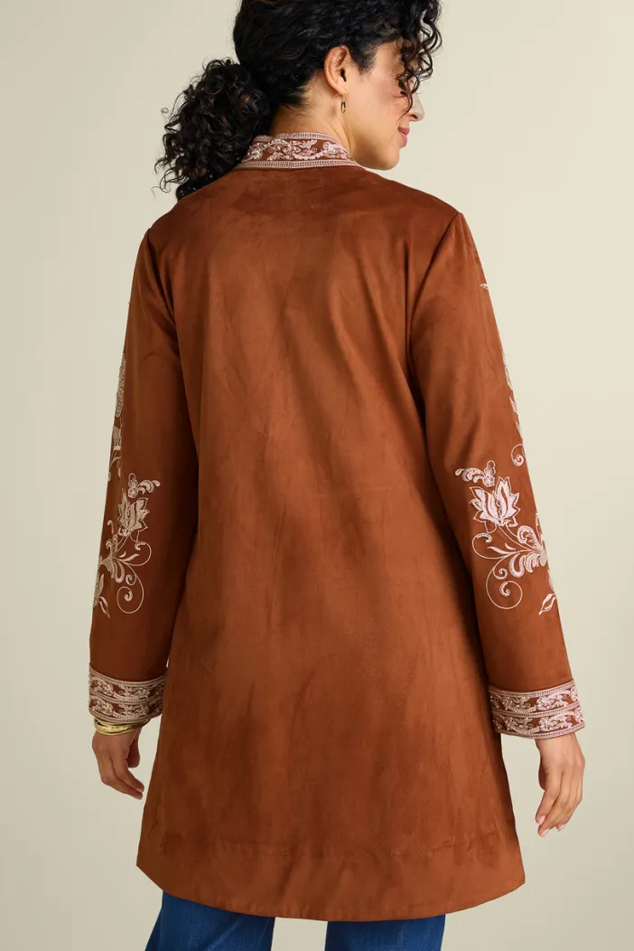 Soft Surroundings Toppers|Jackets & Coats|Marienne Faux Suede Jacket Auburn