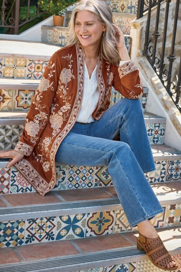 Soft Surroundings Toppers|Jackets & Coats|Marienne Faux Suede Jacket Auburn