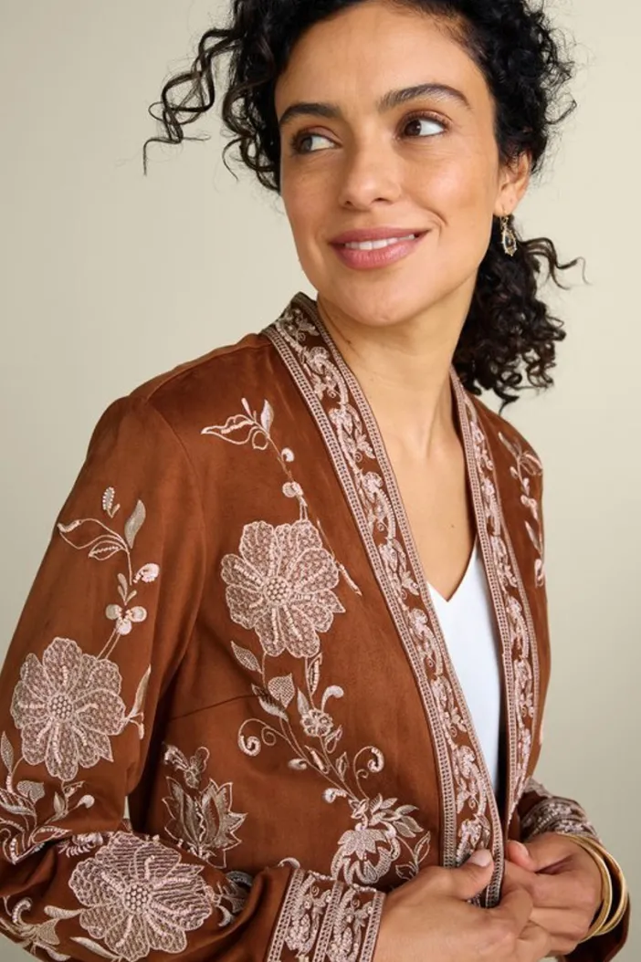 Soft Surroundings Toppers|Jackets & Coats|Marienne Faux Suede Jacket Auburn