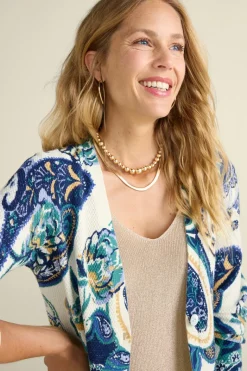 Soft Surroundings Tops|Sweaters & Cardigans|Marin Cardigan AutumnPaisleyScarfBlue