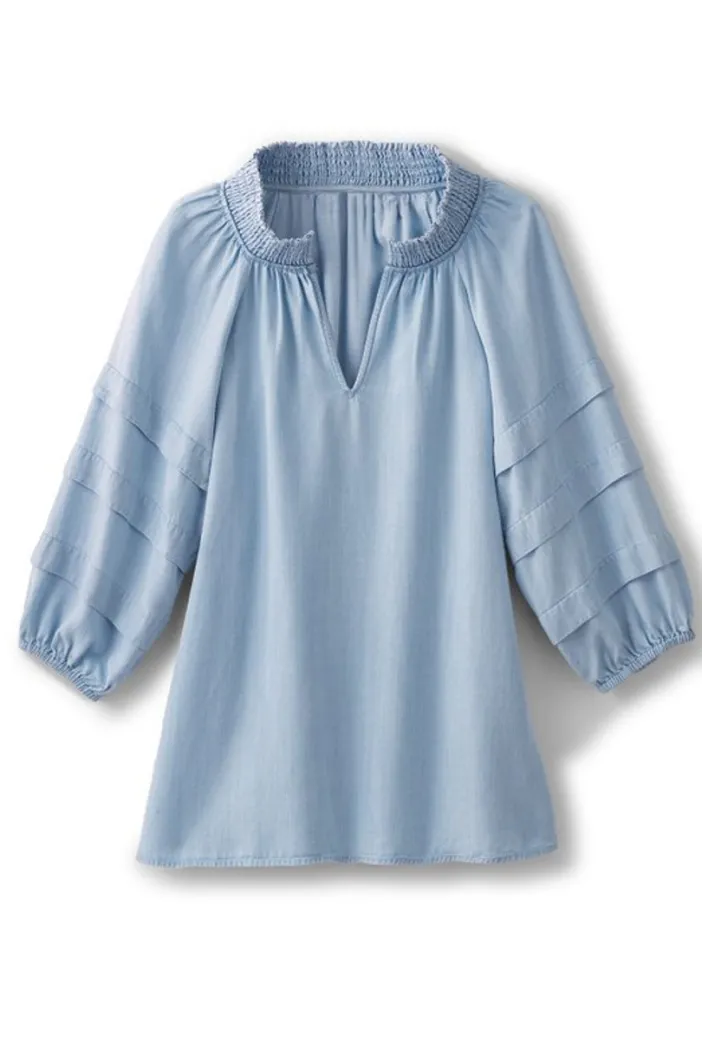 Soft Surroundings Tops|Marisol Tencel™ Top LightChambray