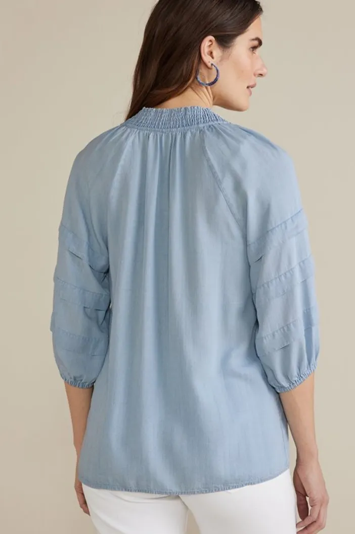 Soft Surroundings Tops|Marisol Tencel™ Top LightChambray