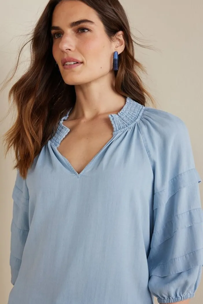 Soft Surroundings Tops|Marisol Tencel™ Top LightChambray