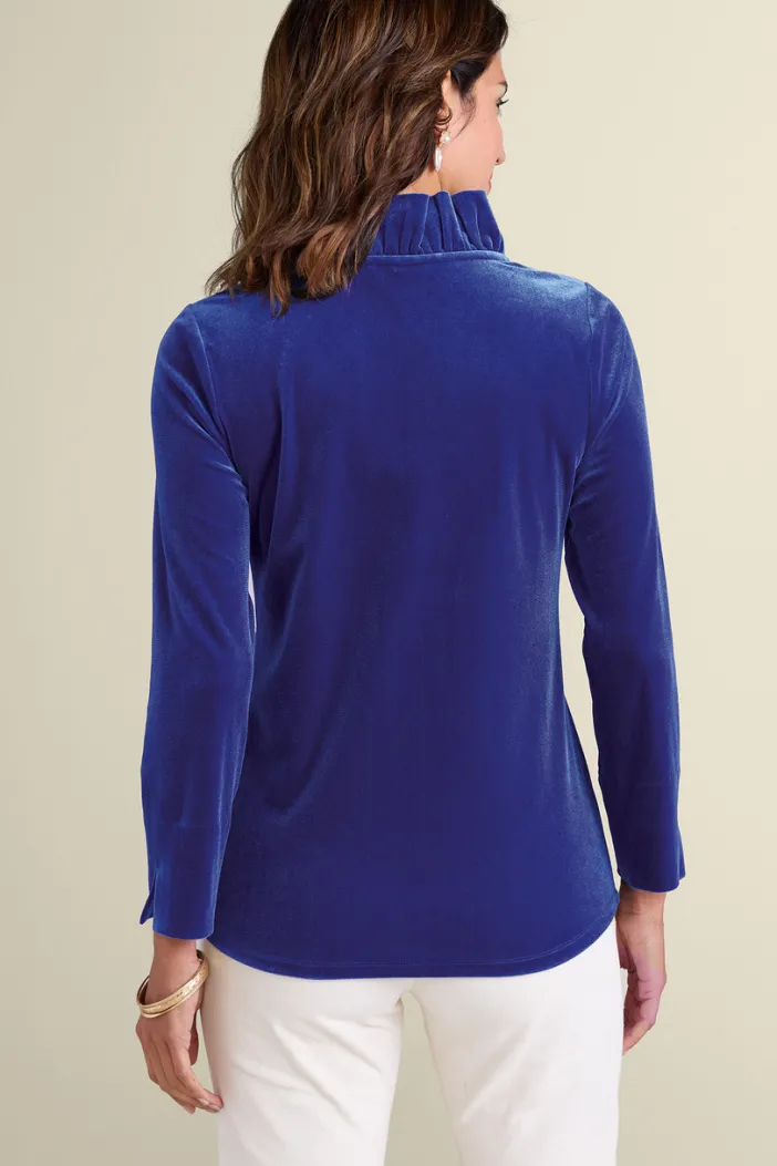 Soft Surroundings Tops|Marlee Ruffle Velvet Top