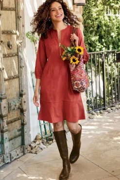 Soft Surroundings Dresses|Martine Faux Suede Dress BossaNova