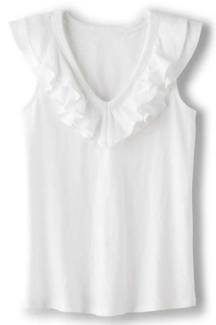 Soft Surroundings Tops|Marybeth Ruffle Tank AmericanBeauty
