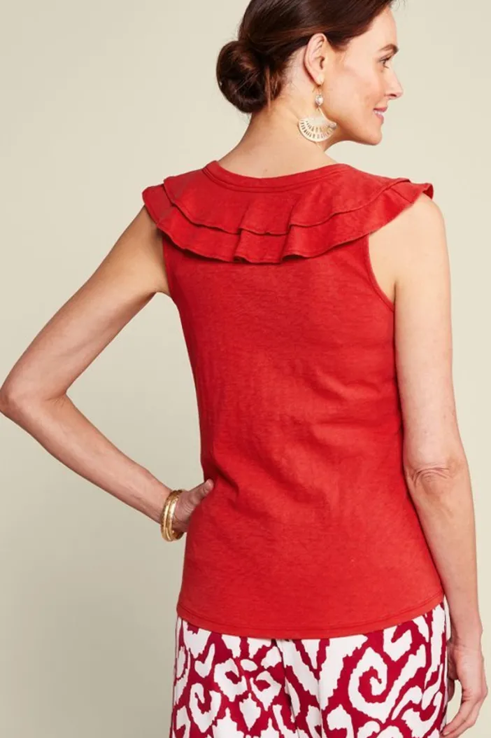 Soft Surroundings Tops|Marybeth Ruffle Tank AmericanBeauty