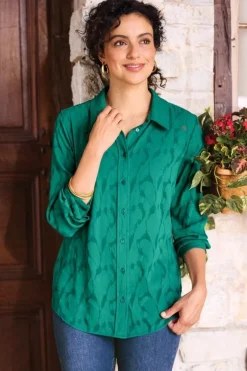 Soft Surroundings Tops|Matine Jacquard Tunic & Cami Evergreen