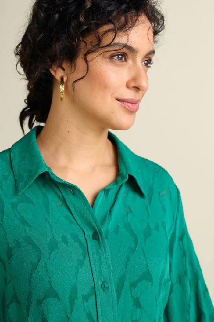 Soft Surroundings Tops|Matine Jacquard Tunic & Cami Evergreen