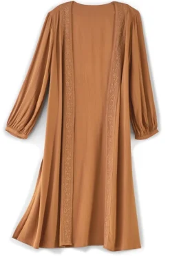 Soft Surroundings Toppers|Jackets & Coats|Megara Gauze Topper BrownSugar