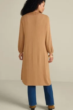 Soft Surroundings Toppers|Jackets & Coats|Megara Gauze Topper BrownSugar