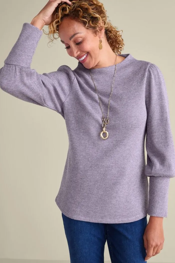 Soft Surroundings Tops|Melina Waffle Pullover