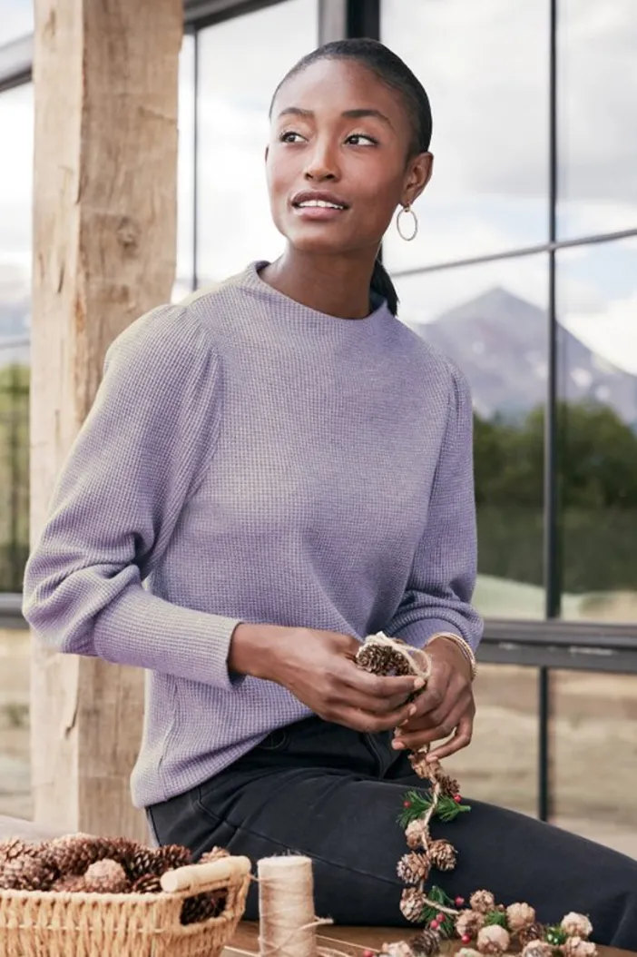 Soft Surroundings Tops|Melina Waffle Pullover
