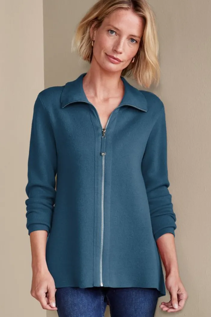 Soft Surroundings Tops|Sweaters & Cardigans|Meria Zip Cardi
