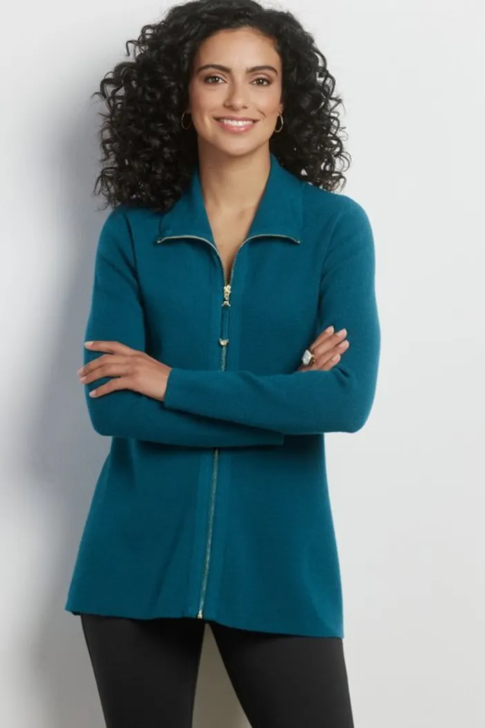 Soft Surroundings Tops|Sweaters & Cardigans|Meria Zip Cardi