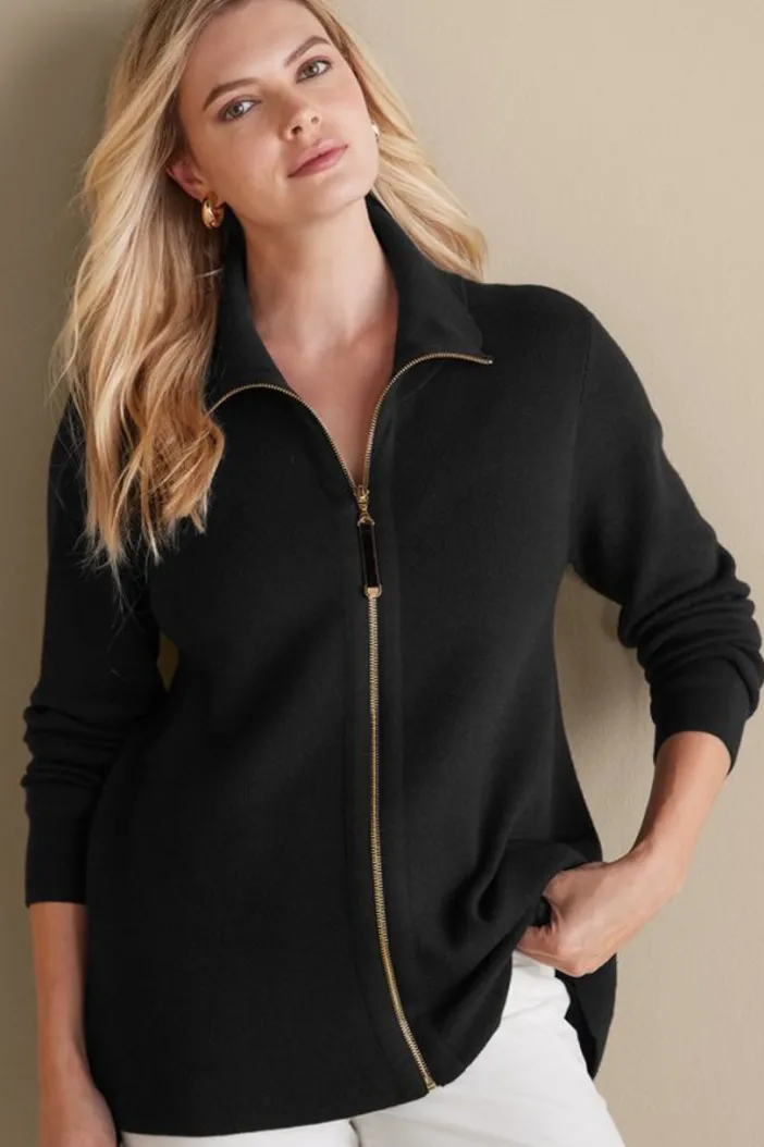 Soft Surroundings Tops|Sweaters & Cardigans|Meria Zip Cardi