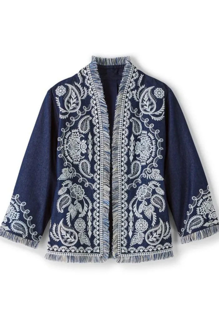 Soft Surroundings Toppers|Jackets & Coats|Mesaria Jacket DenimBlue