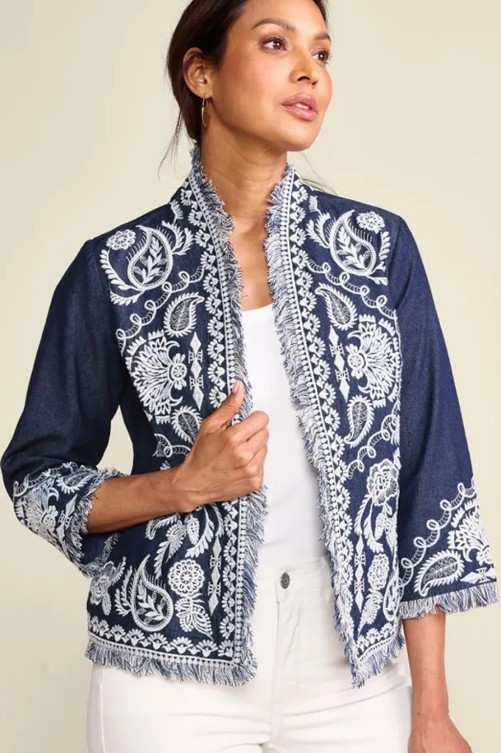 Soft Surroundings Toppers|Jackets & Coats|Mesaria Jacket DenimBlue