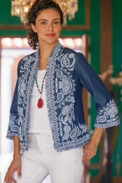 Soft Surroundings Toppers|Jackets & Coats|Mesaria Jacket DenimBlue