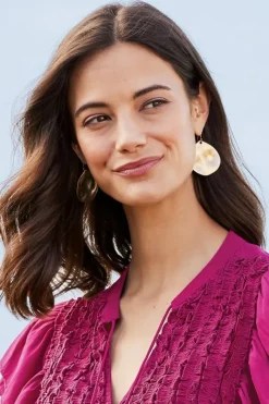 Soft Surroundings Jewelry|Earrings|Meza Hammered Disc Earrings Gold