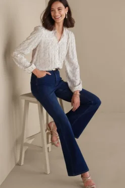 Soft Surroundings Tops|Mila Metallic Blouse IvoryPearl
