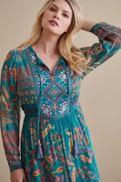 Soft Surroundings Dresses|Mirapani Dress AyalettaBlue