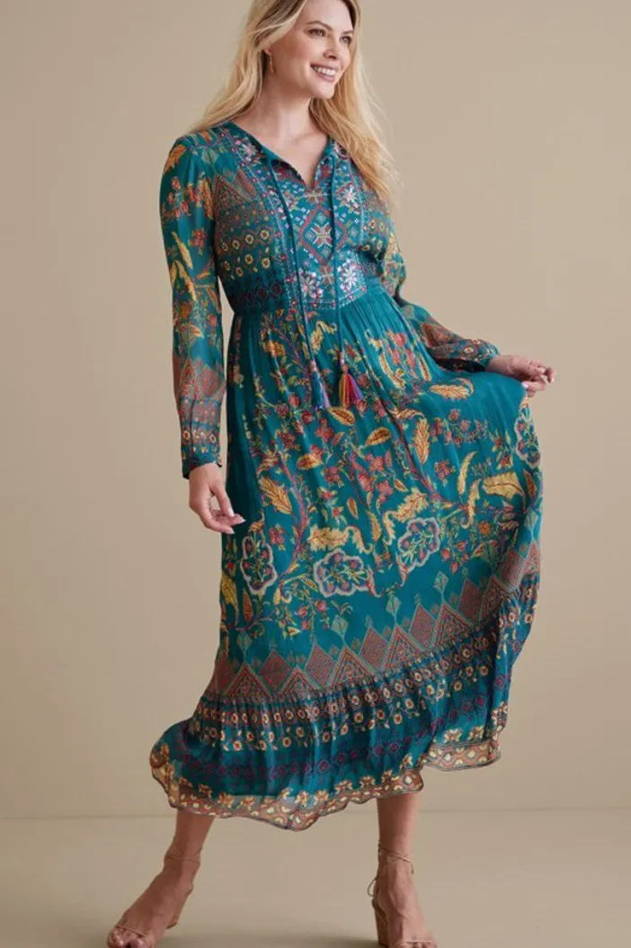 Soft Surroundings Dresses|Mirapani Dress AyalettaBlue