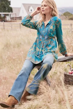 Soft Surroundings Tops|Tunics & Leggings|Mirapani Tunic AyalettaBlue