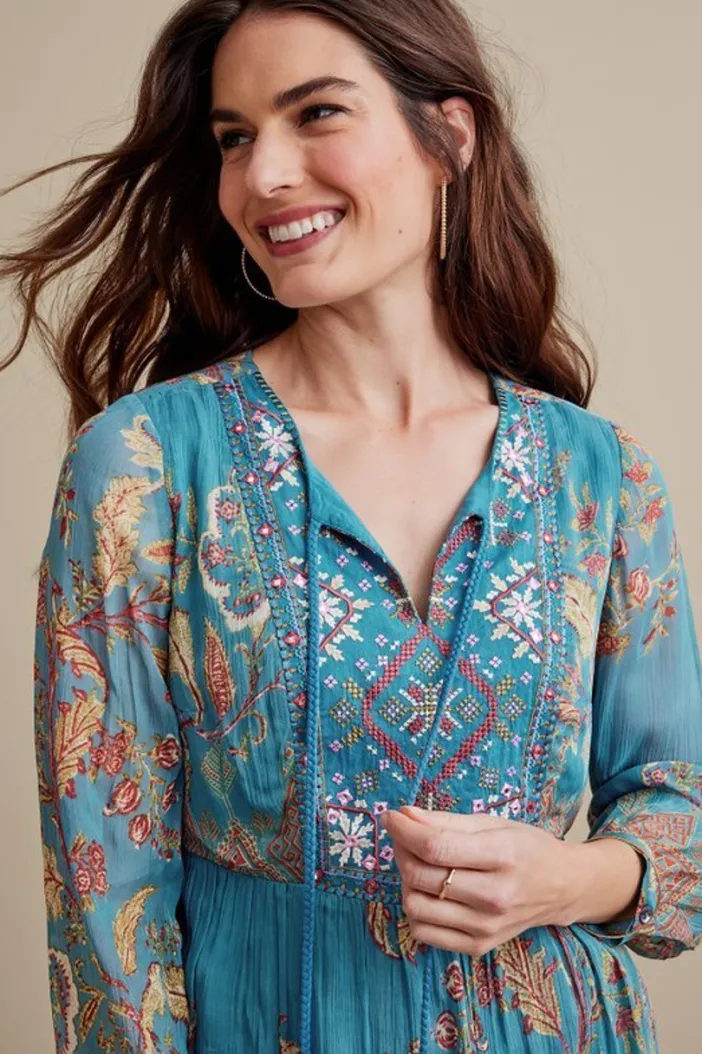Soft Surroundings Tops|Tunics & Leggings|Mirapani Tunic AyalettaBlue