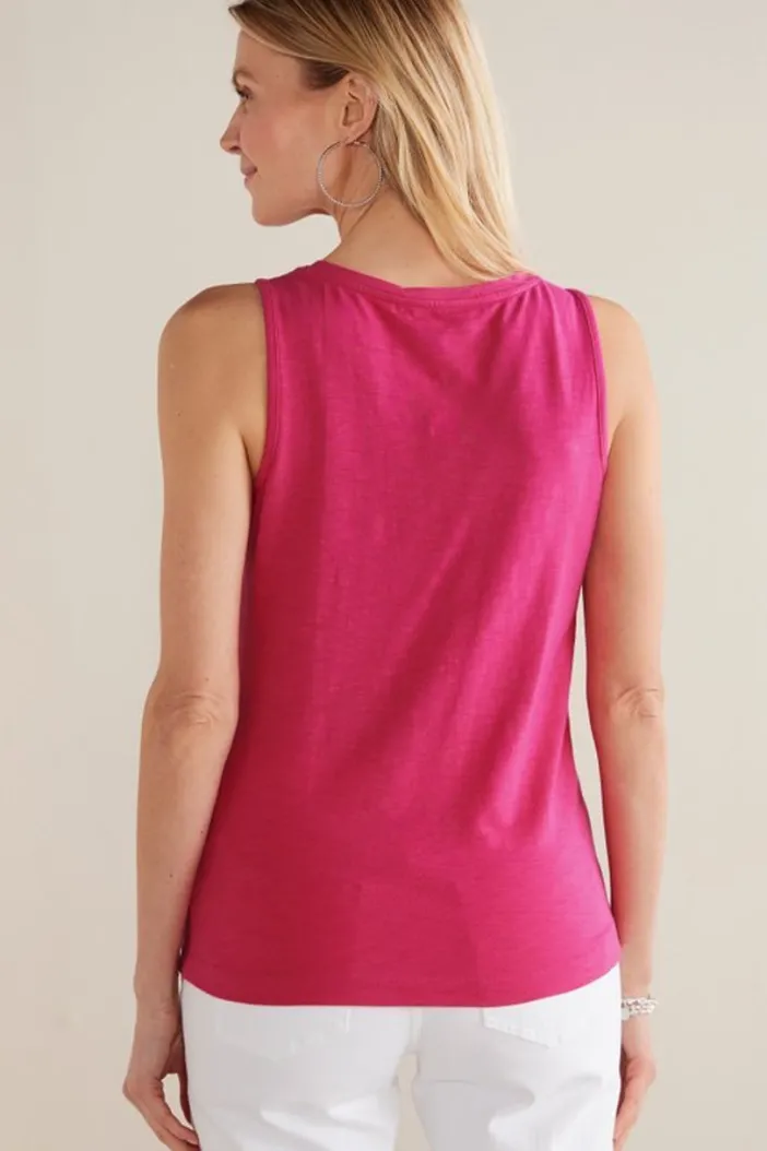 Soft Surroundings Tops|Mistral Supima Slub Tank PinkPeacock