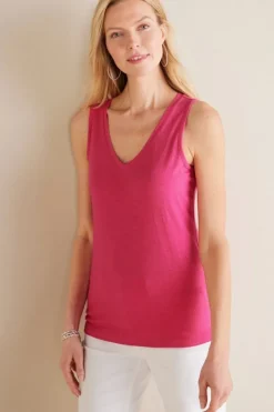 Soft Surroundings Tops|Mistral Supima Slub Tank PinkPeacock